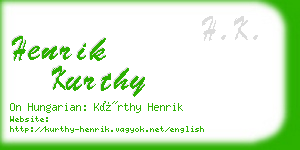 henrik kurthy business card